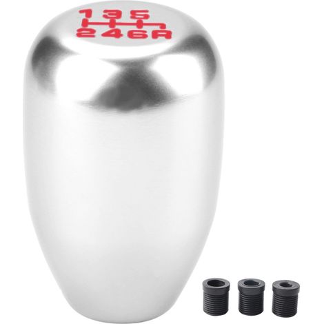 Universeller Schaltknauf für Schaltgetriebe - 6-Gang-Schaltkopf (Silber) (1/5)