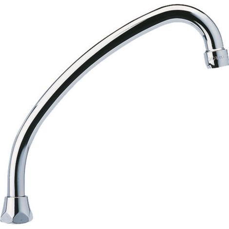 Schläfer 400811  Canna di Ricambio Universale per Rubinetto Cucina, Girevole e Alta, Adatta per Gruppo Lavello Bagno e Cucina, Ghiera 3/4 (Ø 24,9mm) x 20 cm, Compatibile con Aeratore Neoperl (1/5)