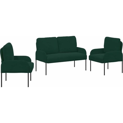 Ensembles de canapés 3 pcs  Salon de jardin Vert foncé 115 x 56 x 80 cm