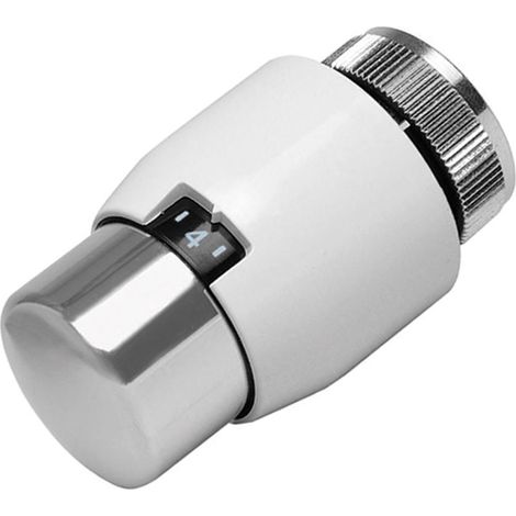 Resideo Thermostatregler T4xxx, 6–26 Grad C, M30x1,5mm, Weiß/Chrom (1/2)
