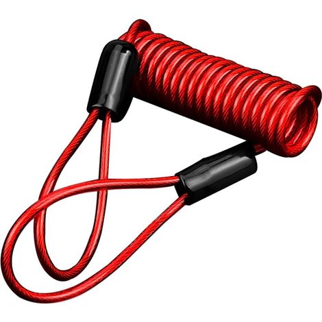 Câbles à Ressort Rappel, Cable Rappel Enroulé, Câble De Bobine Alarme Antivol Ressorts Sécurité, Cable D'antivol Disque, Câble pour Antivol Bloque-Disque Moto Verrouillage(Rouge) (1/5)