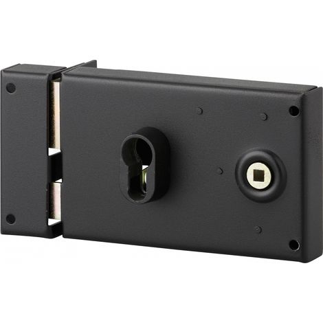 Thirard – Serrure horizontale en applique double entrée à fouillot – Tension 12V – Entraxe 53mm – Mécanisme à 2 tours – Coffre acier cambré