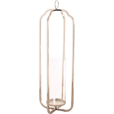 Portavela Acero Cristal 21X21X62 Cromado Plateado (1/4)