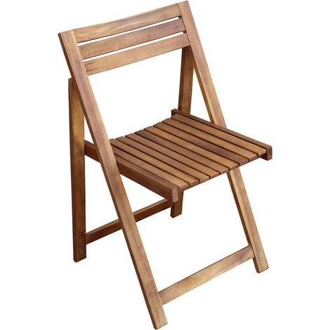 Sedia pieghevole da esterno in legno massiccio di acacia Miele