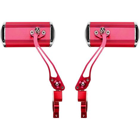 Mountain Bike Handlebar Mirrors (Red), Motorcycle, Bicycle Conversion, Aluminum Mirrors, Safety Reflectors (1/5)