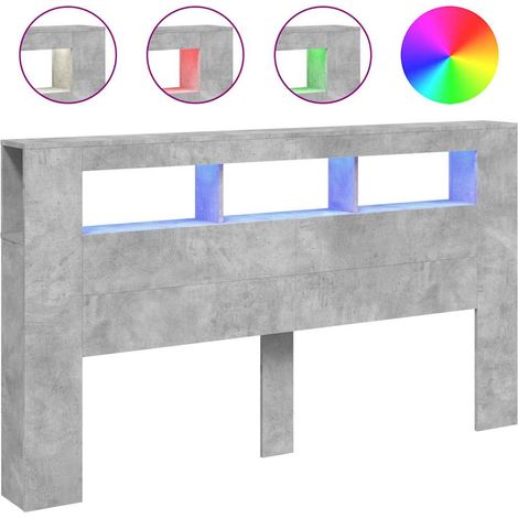 Maison Exclusive - Cabecero LED madera ingeniería gris hormigón 1