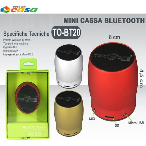 Speaker cassa altoparlante bluetooth charge wifi usb riproduzione fino a 5ore (1/5)