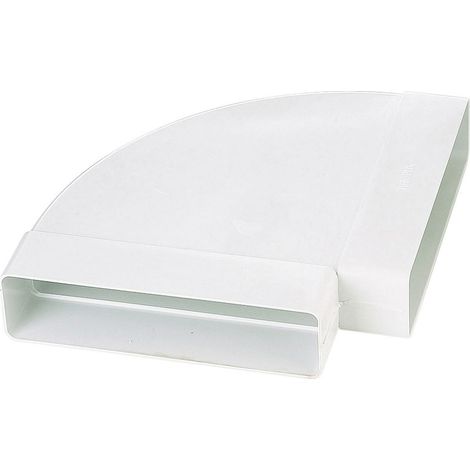 Unelvent – Coude horizontal rectangulaire en PVC – Section 55 x 220 mm – Décor blanc pour liaison à plat – Compatible espaces confinés