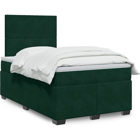 Boxspringbett mit Matratze Dunkelgrün 120x190 cm Samt (1/5)