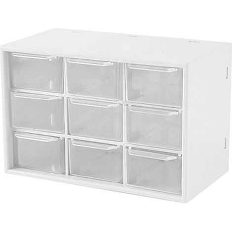 Bureau organisateur neuf grilles tiroir boîte de rangement casier blanc (1/5)