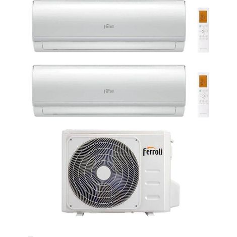 Climatiseur Dual Split Ferroli Giada M 12+18 avec 2CP001SF-28-4 R 32 Inverter Wi-Fi Classe A++