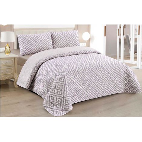 Colcha Boutis para Primavera y Verano Bicolor Reversible Liso  +  Funda Cojin - Ligera Fina Entretiempo Cama 90 180x260, 135 220x260, 150 240x260 cm (1/5)