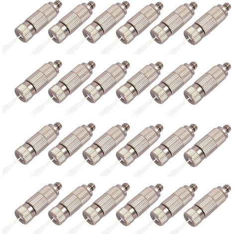 Lot de 50 buses brumisation en laiton, têtes buse pulvérisation haute pression, pièces brumisateur pour système refroidissement extérieur, serres, aménage 2 sections Orifice Dia 0.4mm 3 Sections (1/5)