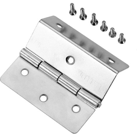 Charnières argentées de 44 mm, trois charnières équivalentes, pliées en trois avec vis, pour meubles, boîtes en bois, décorations, tiroirs et portes. Quincaillerie de meubles. (1/5)