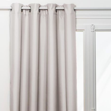 Rideau Isolant à Œillets "Eliat" 140x260cm Beige Lin (1/2)