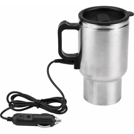 450ml 12v Voiture Électrique Bouilloire Mug Isolé Chauffe-Voiture Thermos En Acier Inoxydable pour Garder Le Thé, Le Café Et Le Lait Au Chaud Avec Adaptateur (1/5)