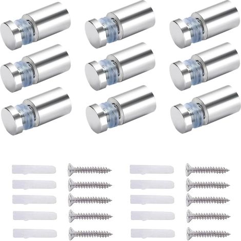 40 x Separador de fijación de vidrio, Publicidad de vidrio acrílico Standoff, 16X20mm, con accesorios de montaje de tornillo pour Cadre Acrylique (1/5)