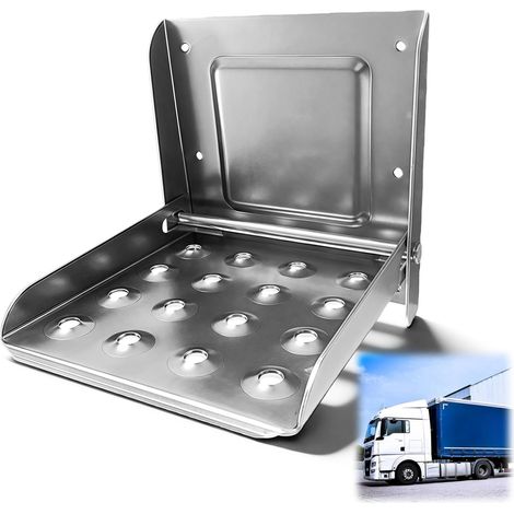 Marchepied Pliant pour Remorque, Marchepied de Camion Pliable, Escabeau pour Remorque, Escabeau Pliant Galvanisé, Aide D'accès Pliante Antidérapante pour Fourgonnettes Camping-Cars et Caravanes (1/5)