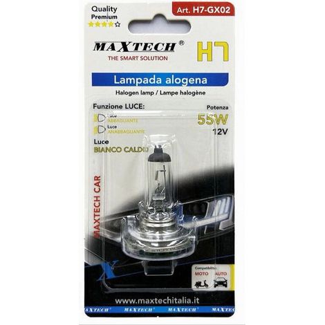 Lampe H7 GX02 55W 12V Luce Calda Bianca per Moto e Auto