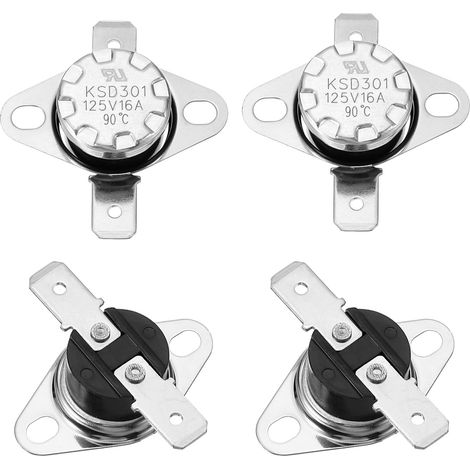 4 Pcs Thermostat KSD301 90°C/194°F 16A Interrupteur Thermique (1/4)