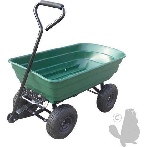 Chariot benne de jardin à 4 roues à tirer