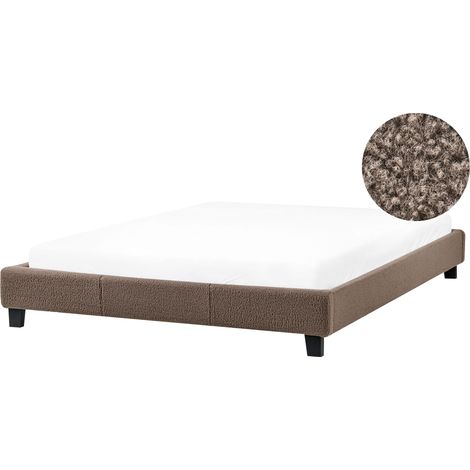 Bed without Headboard Boucle ROANNE 160 x 200 cm (EU King Size) Taupe (1/5)