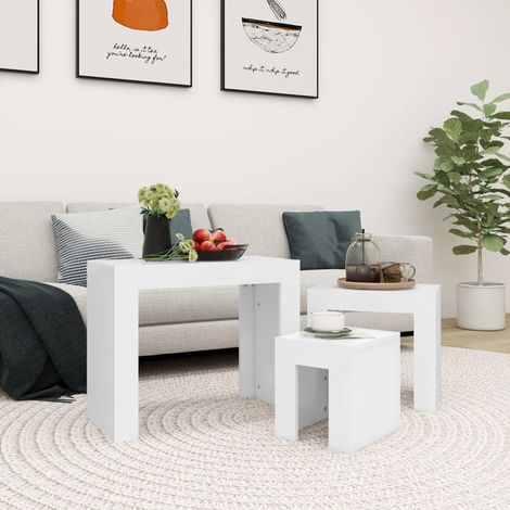 Tables basses gigognes 3 pcs Blanc (1/5)