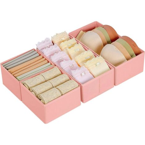 Schubladen Organizer Unterwäsche Socken Krawatten Gürtel 4 Stück Rosa (1/5)