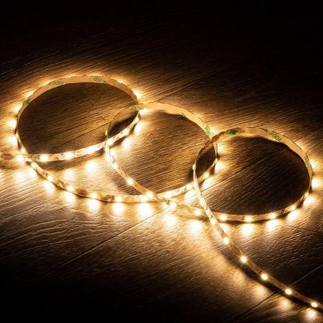 Tira LED 12V SMD ZIG ZAG 60 LED/m 5m 7W/m 700lm/m Ancho 6mm Corte 5cm IP20 2700K Blanco Cálido