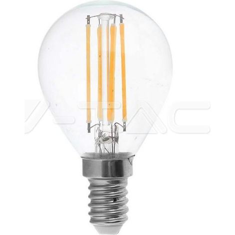 V-TAC Bombilla LED E14 6W 100LM/W P45 Filamento 6400K