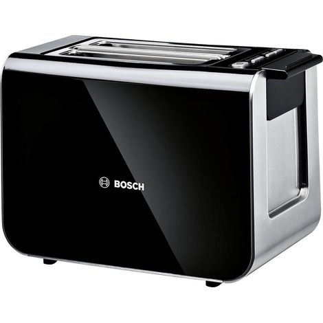 Bosch Tostapane Styline TAT8613N integrato, funzione di sollevamento, scongelamento, spegnimento automatico, centraggio del pane, 800 W, acciaio inox/nero (1/5)