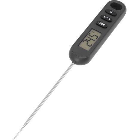 Food thermometer for meat, instant read, digital, for cooking, BBQ, with long probe, black (1/5)