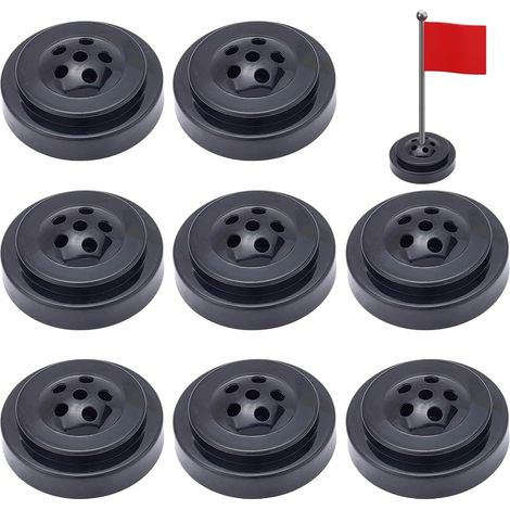 8 Piezas Soportes de Bandera Pequeños Base de Bandera de Plástico con 6 Agujeros Mini Mesa Central Redonda Negra de 0,22 Pulgadas Soporte de Exhibición Soporte de Bandera Centro de Mesa