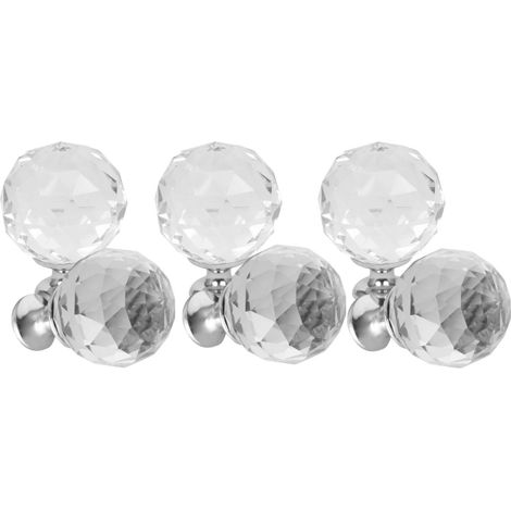 Domino Elegante Crystal Palace Möbelknopf 25mm in Chrom & Weiß  6 Stück (1/5)