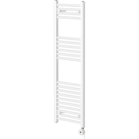 Pizarro White 1200mm x 400mm Straight Digital Thermostatic Electric Heated Towel Rail (1/5)