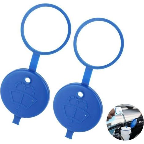 Bouchon de Réservoir de Liquide de Pare-brise,2 Pièces Bouchon Bocal Réservoir Lave Glace,Rempli de Liquide Bouchon de Tube - sh (1/4)