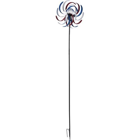 Moulin à vent solaire lumineux à LED en métal pour extérieur, idéal pour décorer jardin et pelouse. (1/5)