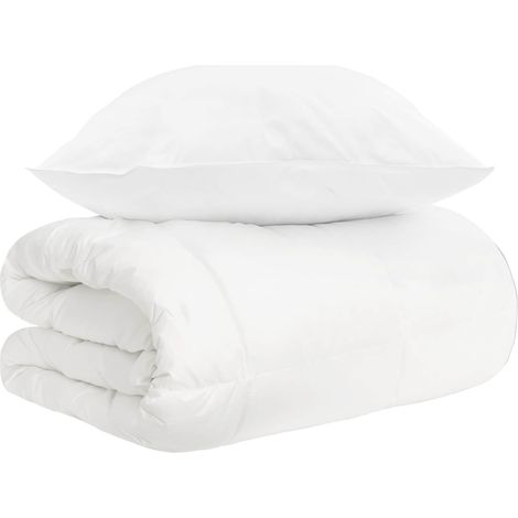 Ensemble de Duvet 2 pc Blanc Fibre de bambou vidaXL (1/5)