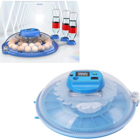 Incubadora automática para 26 huevos, incubadora LED con control de temperatura, mecanismo de rotación automático y ovoscopia, 45 cm, doble funcionamiento 220 V/12 V, enchufe europeo. (1/5)