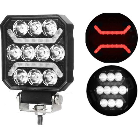 Ampoule LED universelle et puissante, style halogène, lumière blanche + feu de gabarit rouge, 15 W, 1500 lm, 12 V - 24 V, marqua
