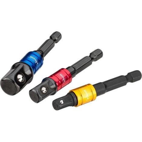 Gioco di 3 portadadi vigor per avvitatore - adattatori per bussole da 1/4, 3/8, 1/2