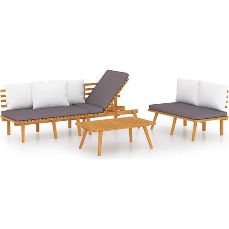 Maison Exclusive - Set Divani da Giardino 3 pz con Cuscini in Massello di Acacia (1/5)