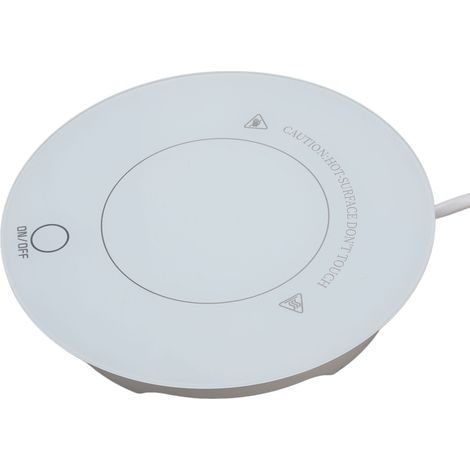 Chauffe-tasses électrique 15 W à température constante intelligente, avec surfaces en verre trempé, idéal pour le bureau, les dortoirs, le café, le lait et le thé. Prise britannique 220 V. (1/5)