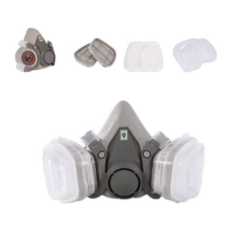 6200 Masque de Protection Respiratoire Réutilisable, Anti poussière, Anti gaz avec Filtres pour Peinture, Travaux, Bricolage, Ponçage