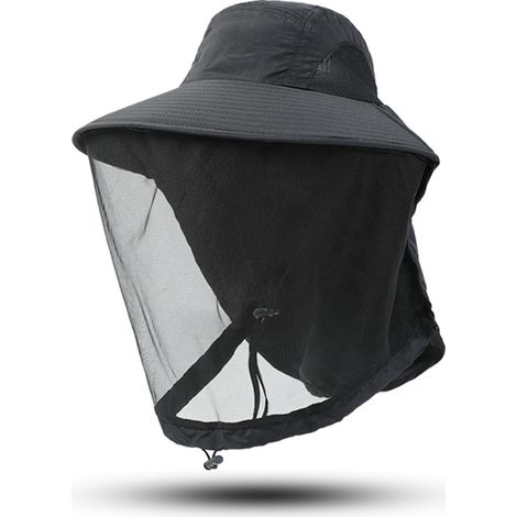 Chapeau pliable invisible anti-moustiques, protection anti-insectes et anti-abeilles , adapté aux aventures en plein air, au camping, au jardinage (1/4)