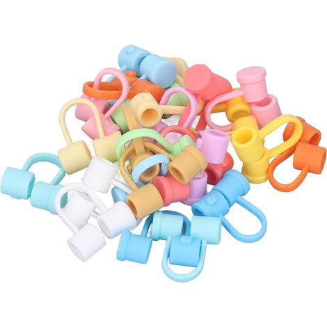 10 Bouchons de paille en silicone, anti-poussière, réutilisables, pour fête, voyage, camping (1/5)