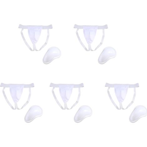 5X Aine Protector Cup Men, Kickboxing Muay Groin Guard, Ventilé Réglable, Fighting Training L