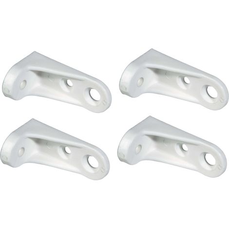 Cyclingcolors – 8x équerre de fixation étagère plastique à visser blanc – Pour assemblage bois meuble lit table armoire cuisine salle de bain – Fixation robuste