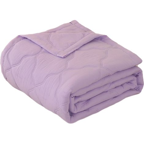 1 Couette été, Coton lavé, Respirant, Imprimé violet, Pour lit et canapé (1/5)