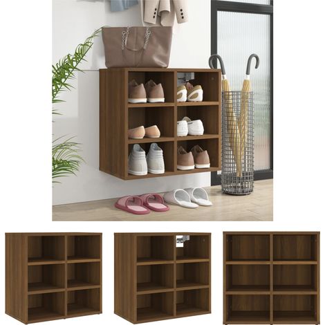Schuhregal Eiche - vidaXL Schuhregal Braun Eichen-Optik 52,5x30x50 cm - Schuhregal 52.5x30x50 cm (1/5)